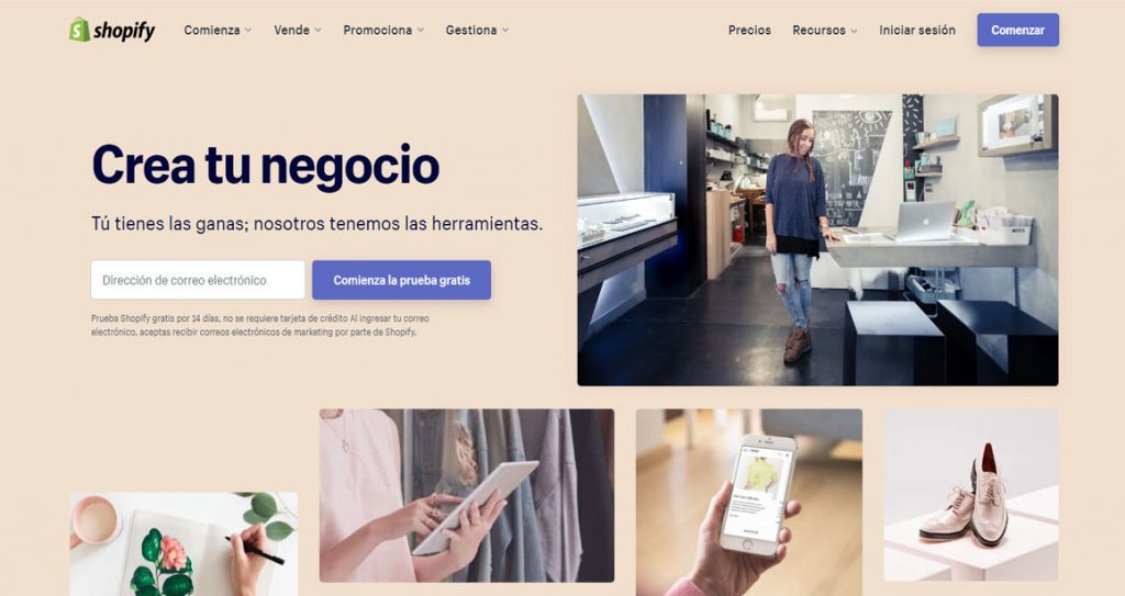 shopify landing page
