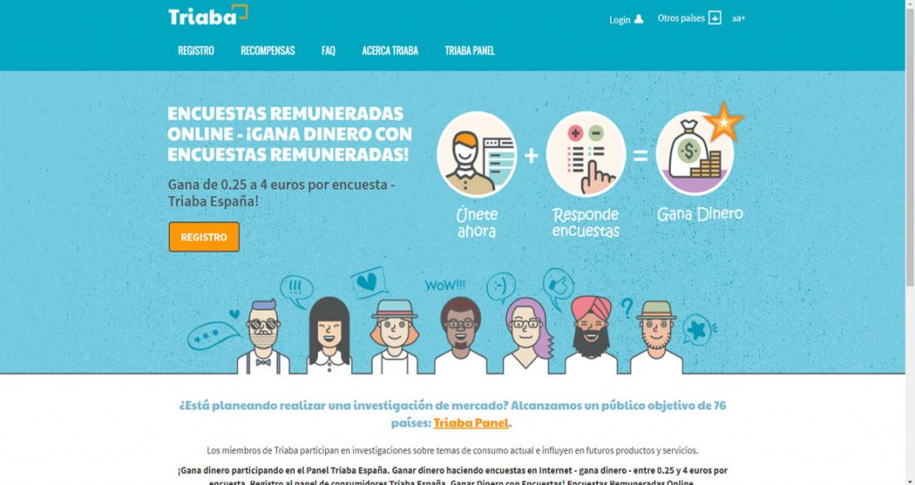 Triaba landing page